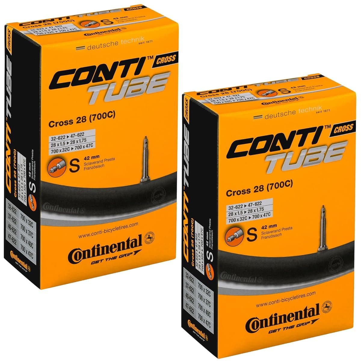 Continental Cross Tube Pair, 700x32–47, 42mm
